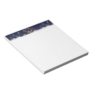 SlipperyJoe's glowing Christmas trees two muscular Notepad