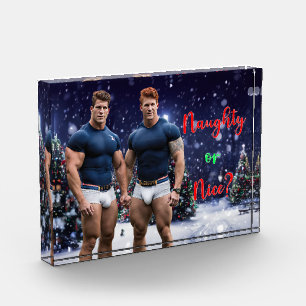 SlipperyJoe's glowing Christmas trees two muscular Photo Block