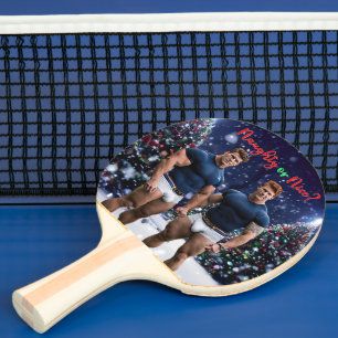SlipperyJoe's glowing Christmas trees two muscular Ping Pong Paddle