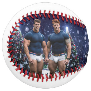 SlipperyJoe's glowing Christmas trees two muscular Softball