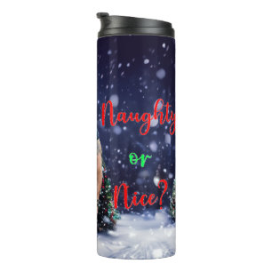 SlipperyJoe's glowing Christmas trees two muscular Thermal Tumbler