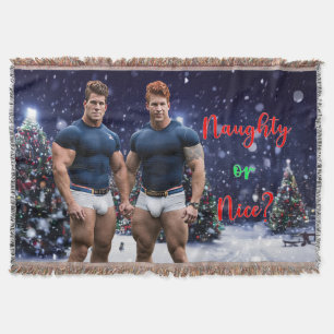 SlipperyJoe's glowing Christmas trees two muscular Throw Blanket