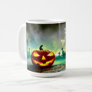 SlipperyJoe's glowing jack‑o’-lantern Halloween wa Coffee Mug