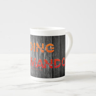 SlipperyJoe's Going Commando bold red orange lette Bone China Mug