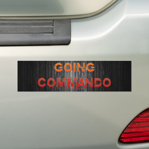 SlipperyJoe's Going Commando bold red orange lette Bumper Sticker