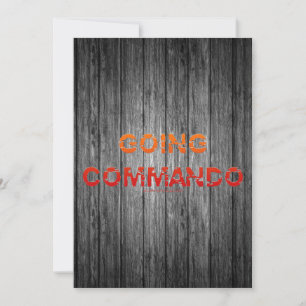 SlipperyJoe's Going Commando bold red orange lette Holiday Card