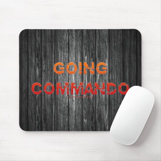 SlipperyJoe's Going Commando bold red orange lette Mouse Pad (With Mouse)