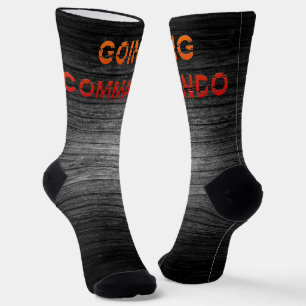 SlipperyJoe's Going Commando bold red orange lette Socks