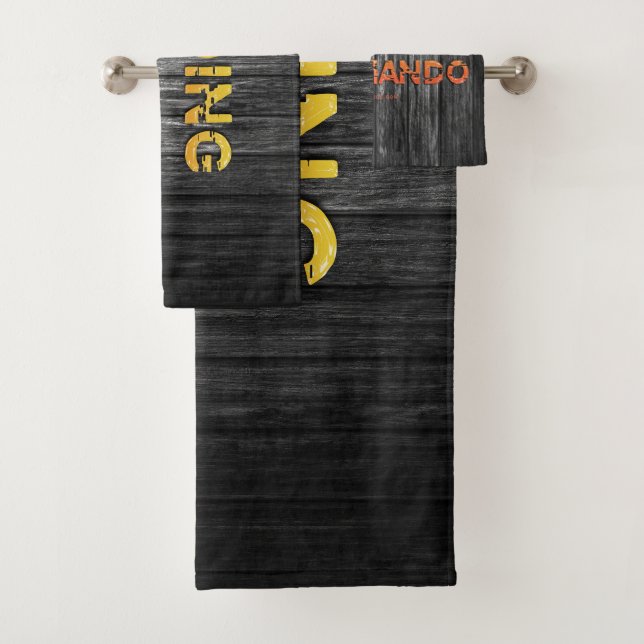 SlipperyJoe's going commando dive-bar energy grit  Bath Towel Set (Insitu)