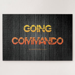 SlipperyJoe's going commando wood yellow orange bl Jigsaw Puzzle