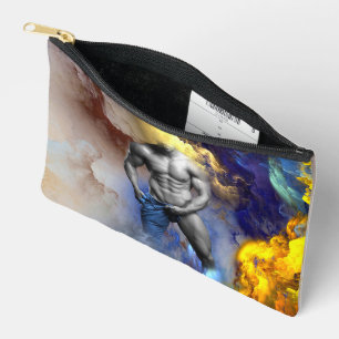 SlipperyJoe's grayscale muscular man physique yell Accessory Pouch