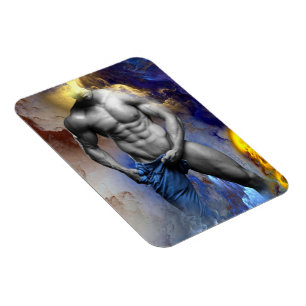 SlipperyJoe's grayscale muscular man physique yell Magnet