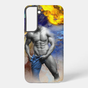 SlipperyJoe's grayscale muscular man physique yell Samsung Galaxy Case