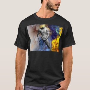SlipperyJoe's grayscale muscular man physique yell T-Shirt