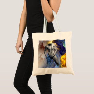 SlipperyJoe's grayscale muscular man physique yell Tote Bag