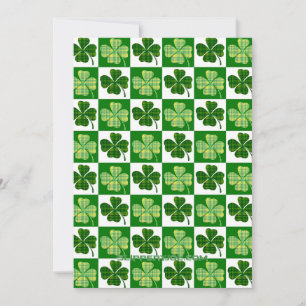 SlipperyJoe's green four-leaf clovers Saint Patric Holiday Card