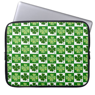 SlipperyJoe's green four-leaf clovers Saint Patric Laptop Sleeve