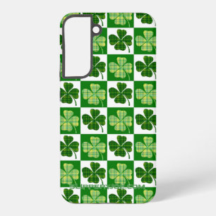 SlipperyJoe's green four-leaf clovers Saint Patric Samsung Galaxy Case