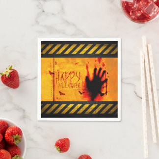 SlipperyJoe's gritty Happy Halloween graphic jagge Napkin