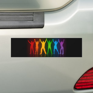 SlipperyJoe's group people holding hands forming l Bumper Sticker