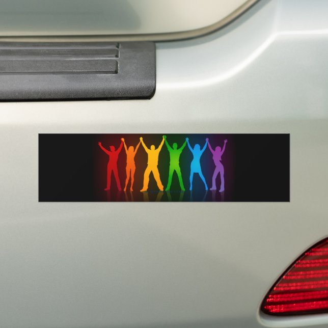 SlipperyJoe's group people holding hands forming l Bumper Sticker (On Car)