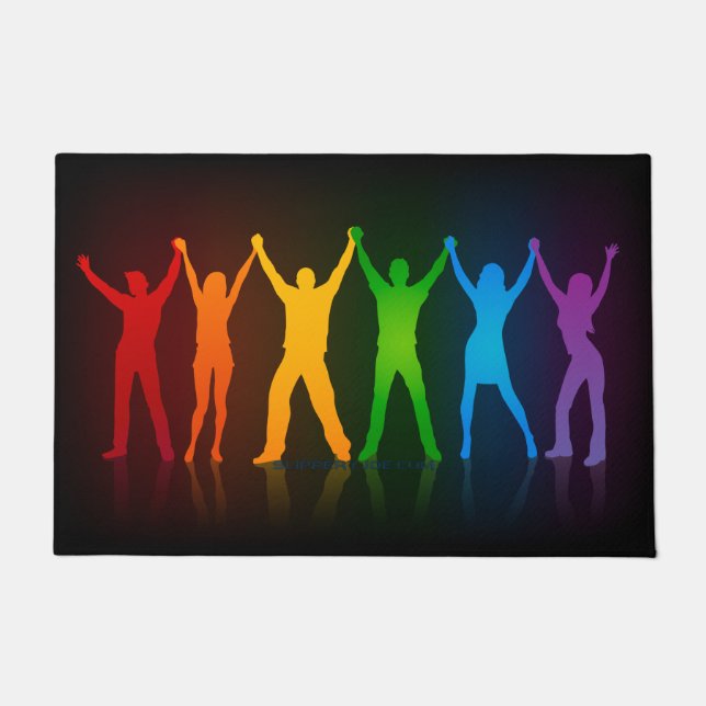 SlipperyJoe's group people holding hands forming l Doormat (Front)