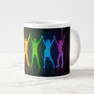 SlipperyJoe's group people holding hands forming l Large Coffee Mug