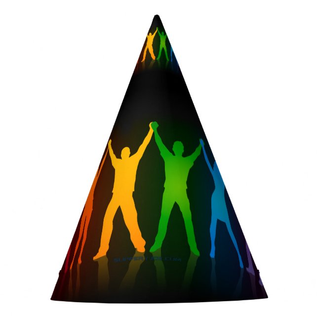 SlipperyJoe's group people holding hands forming l Party Hat (Front)