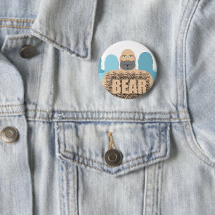 SlipperyJoe's hairy body bear body man unshaven ca 6 Cm Round Badge