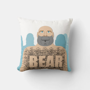 SlipperyJoe's hairy body bear body man unshaven ca Cushion