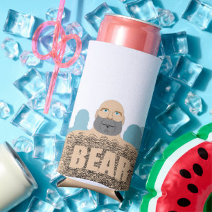 SlipperyJoe's hairy body bear body man unshaven ca Seltzer Can Cooler