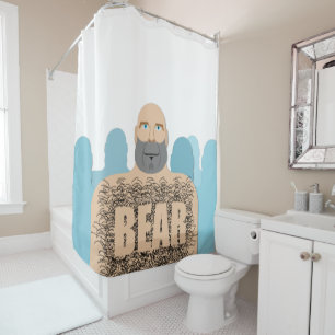 SlipperyJoe's hairy body bear body man unshaven ca Shower Curtain