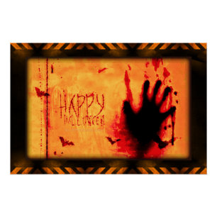 SlipperyJoe's Halloween bats grunge horror scary b Poster