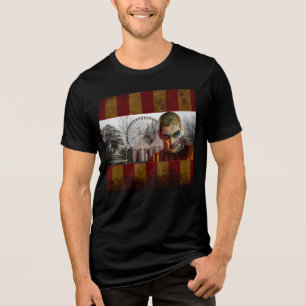SlipperyJoe's Halloween creepy man doll surreal ca Tri-Blend Shirt