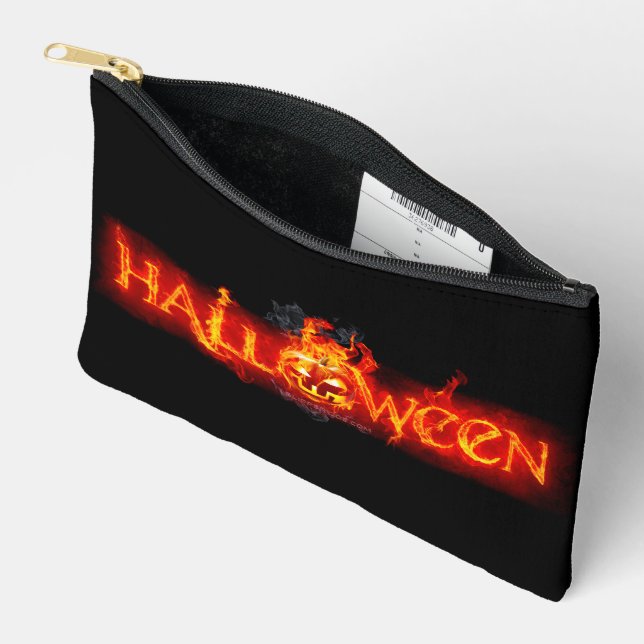 SlipperyJoe's Halloween massive fiery lettering ca Accessory Pouch (Open)
