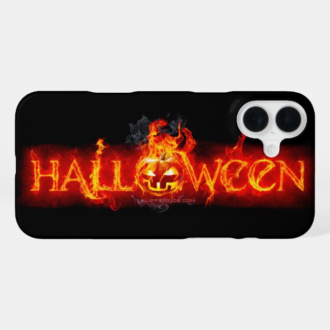 SlipperyJoe's Halloween massive fiery lettering ca iPhone Case (Back Horizontal)