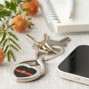 SlipperyJoe's Halloween massive fiery lettering ca Key Ring