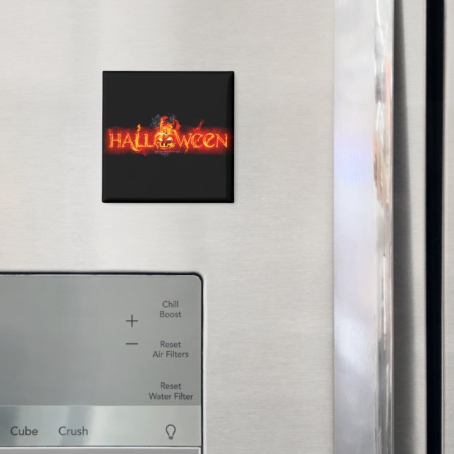 SlipperyJoe's Halloween massive fiery lettering ca Magnet (In Situ (Fridge))