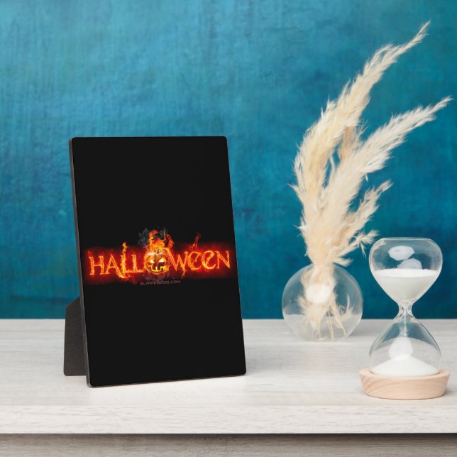SlipperyJoe's Halloween massive fiery lettering ca Plaque (Side)