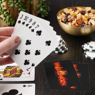 SlipperyJoe's Halloween massive fiery lettering ca Playing Cards