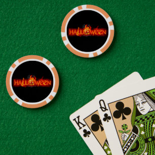SlipperyJoe's Halloween massive fiery lettering ca Poker Chips