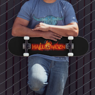 SlipperyJoe's Halloween massive fiery lettering ca Skateboard
