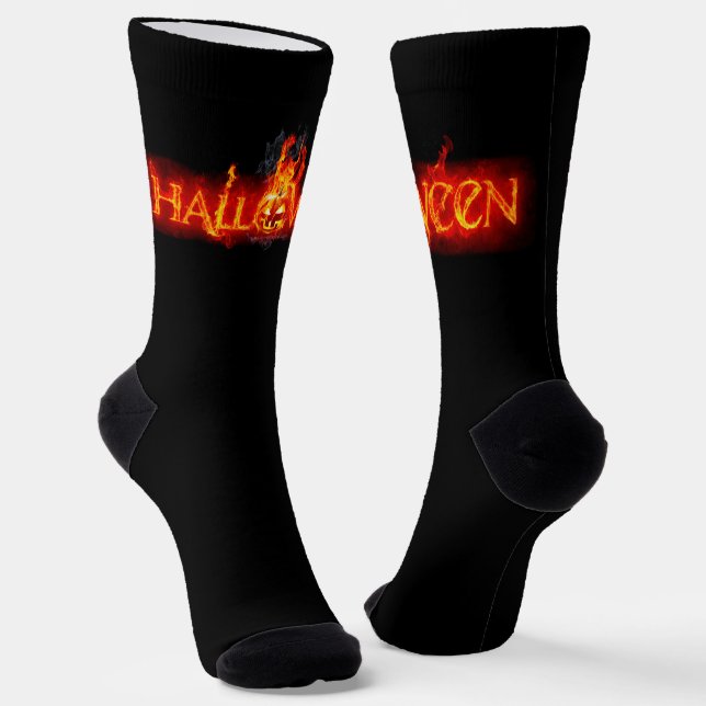 SlipperyJoe's Halloween massive fiery lettering ca Socks (Angled)