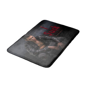 SlipperyJoe's Halloween pale vampiric figure fangs Bath Mat
