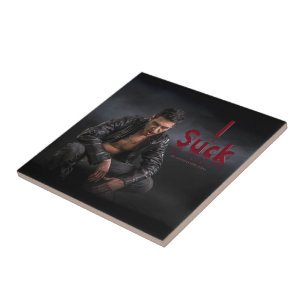 SlipperyJoe's Halloween pale vampiric figure fangs Ceramic Tile