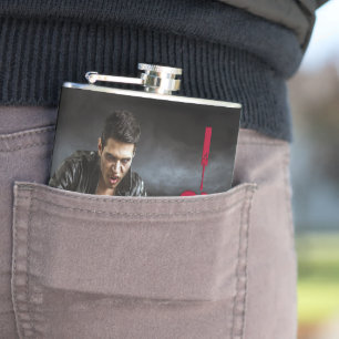 SlipperyJoe's Halloween pale vampiric figure fangs Hip Flask