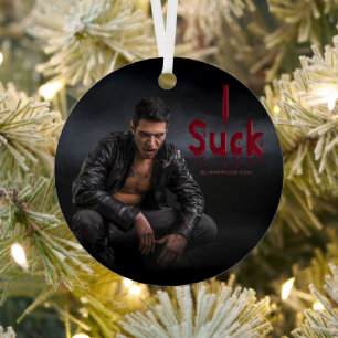 SlipperyJoe's Halloween pale vampiric figure fangs Metal Tree Decoration