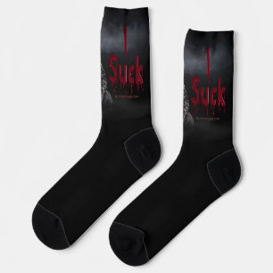 SlipperyJoe's Halloween pale vampiric figure fangs Socks