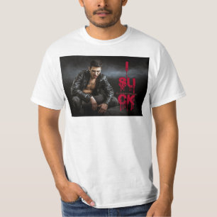 SlipperyJoe's Halloween pale vampiric figure fangs T-Shirt