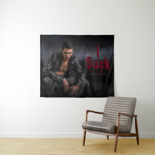 SlipperyJoe's Halloween pale vampiric figure fangs Tapestry